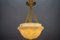 French Art Deco White Alabaster and Brass Pendant Light, 1920s, Image 11