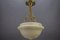 French Art Deco White Alabaster and Brass Pendant Light, 1920s 14