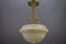 French Art Deco White Alabaster and Brass Pendant Light, 1920s, Image 14