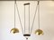 Mid-Century Modern Full Brass Double Shade Adjustable Counterweight Pendant Lamp from Domicil Möbel, Germany, 1970s 2