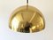 Mid-Century Modern Full Brass Double Shade Adjustable Counterweight Pendant Lamp from Domicil Möbel, Germany, 1970s 6