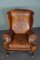 Vintage Leather Wingback Armchair, Image 1