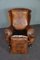 Vintage Leather Wingback Armchair 7