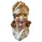 Busto de diosa con los ojos vendados Mid-Century moderno de cerámica policromada, años 50, Imagen 1