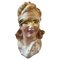 Mid-Century Modern Polychrome Ceramic Blindfolded Goddess Bust, 1950s 1