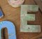 Small Folk Art Wooden Letters, 1960s, Set of 13 2