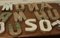 Small Folk Art Wooden Letters, 1960s, Set of 13 9