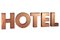 Letras de hotel italianas vintage grandes de cobre, años 60. Juego de 5, Imagen 1
