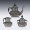 Birmanisches Silbernes Pfau Teeservice, 1890er, 3 . Set 3