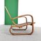 Art Deco Bauhaus Italian Rationalist Wooden Curve Chair, 1930s, Image 4
