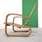 Art Deco Bauhaus Italian Rationalist Wooden Curve Chair, 1930s 6