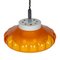 Space Age Orange and White Flower Ceiling Lamp, 1970s, Image 3