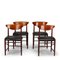 Danish Model 317 with Black Leatherette Dining Chairs in Teak from Søborg Møbelfabrik, 1960s, Set of 4 14