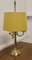 Lámpara de escritorio triple francesa de latón, años 60, Imagen 3