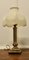 Chunky Brass Corinthian Column Table Lamp with Shade, 1920s 3