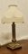 Chunky Brass Corinthian Column Table Lamp with Shade, 1920s 1