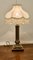 Korinthische Säulen Tischlampe aus massivem Messing mit Schirm, 1920er 7