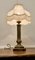 Chunky Brass Corinthian Column Table Lamp with Shade, 1920s, Image 8