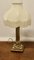 Chunky Brass Corinthian Column Table Lamp with Shade, 1920s 2