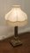 Chunky Brass Corinthian Column Table Lamp with Shade, 1920s 6