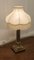 Chunky Brass Corinthian Column Table Lamp with Shade, 1920s, Image 6
