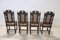Geschnitzte Stühle aus Nussholz mit Wiener Strohhalm, Ende 19. Jh., 4er Set 10