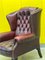Vintage Chesterfield High Back Wing Chair in Burgundy Leather 11