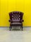 Vintage Chesterfield High Back Wing Chair in Burgundy Leather, Image 7