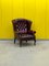 Vintage Chesterfield High Back Wing Chair in Burgundy Leather, Image 9