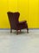 Vintage Burgundy Leather Chesterfield Wing Chair, Image 7