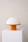 Lámpara de escritorio Mushroom era espacial con base de metal lacado en naranja y Tulip original de plástico blanco, años 60, Imagen 13