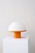 Space Age Mushroom Desktop Lamp with Metal Base Lacquered in Orange and Original Tulip in White Plastic, 1960s, Image 11