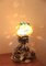 Vergoldete französische Jugendstil Lampe mit Rosendekor, 1970er 4