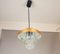 Mid-Century Modern Clear Glass and Metallic Copper Colored Aluminum Hanging Lamp, 1960s 3