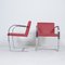 Vintage Cantilever Chairs in Red Leather, 1960s, Set of 2, Image 3