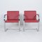 Vintage Cantilever Chairs in Red Leather, 1960s, Set of 2 2