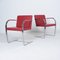 Vintage Cantilever Chairs in Red Leather, 1960s, Set of 2 1