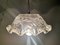 Mid-Century Portuguese Clear Floral Glass Farmhouse Hanging Lamp 4