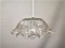 Mid-Century Portuguese Clear Floral Glass Farmhouse Hanging Lamp 1