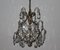 Lámpara de araña pequeña de cristal y bronce, años 60, Imagen 3