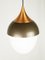 Lámpara colgante italiana de metal, cobre y vidrio marrón de Bruno Gatta para Stilnovo, años 60, Imagen 6