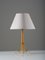 Mid-Century Scandinavian Table Lamp in Brass and Elm from Böhlmarks, 1950s, Image 2