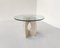 Mid-Century Modern Glass and Travertine Dining Table, Italy, 1970s 7