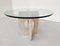 Mid-Century Modern Glass and Travertine Dining Table, Italy, 1970s 10