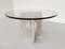 Mid-Century Modern Glass and Travertine Dining Table, Italy, 1970s, Image 10