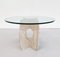 Mid-Century Modern Glass and Travertine Dining Table, Italy, 1970s 12