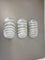Space Age Zebra Glass Wall Lights attributed to Peill & Putzler, Germany, 1980s, Set of 3 3
