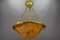 French Neoclassical Style Amber Alabaster and Bronze Pendant Light, 1920 10