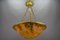 French Neoclassical Style Amber Alabaster and Bronze Pendant Light, 1920, Image 19