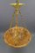 French Neoclassical Style Amber Alabaster and Bronze Pendant Light, 1920 15